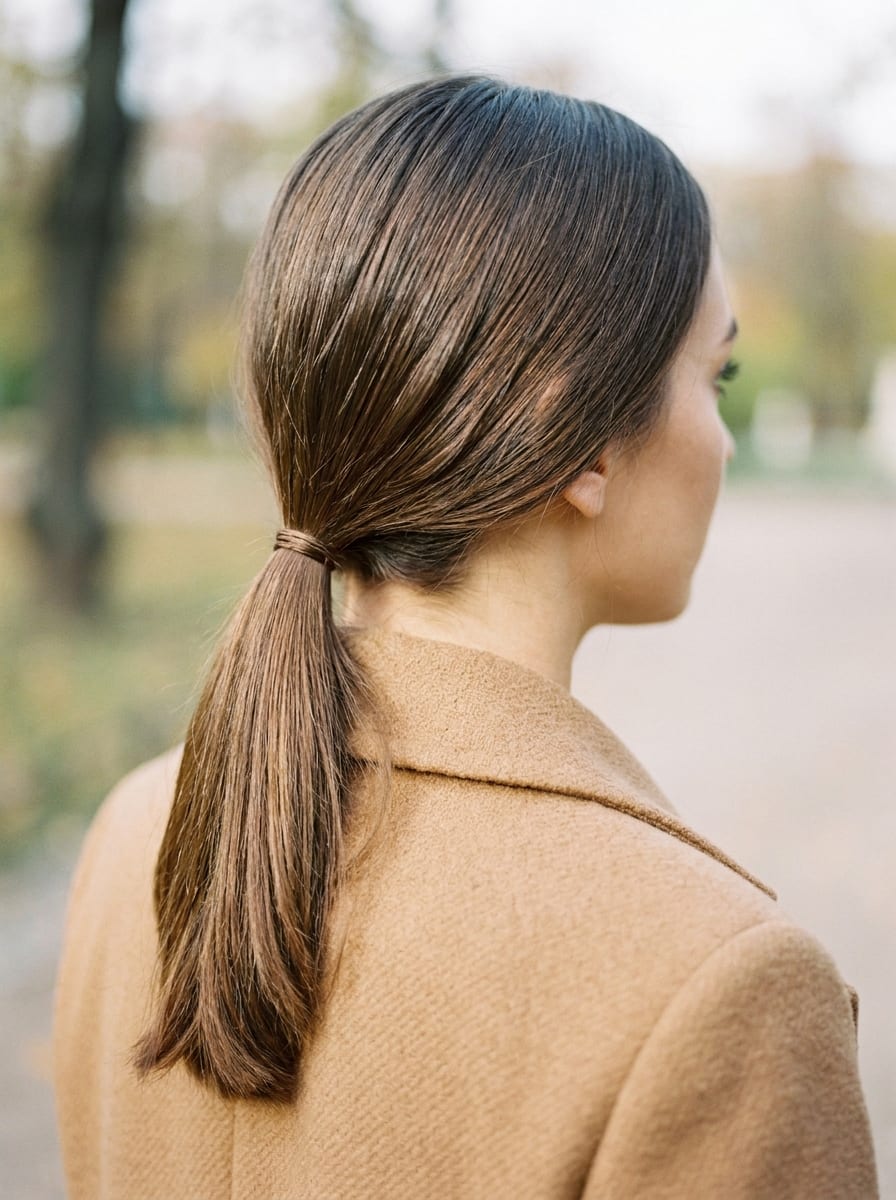 Sleek Low Ponytail - Herbst Frisur